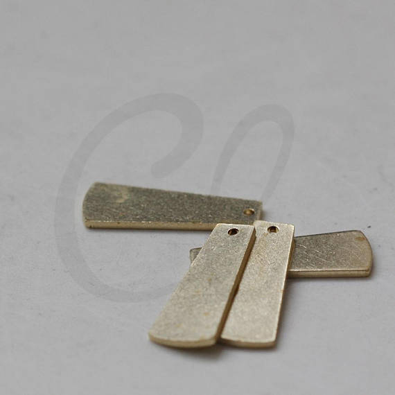 20 Pieces Raw Brass Trapezoid Charm - 20.3x7.9mm (CW-3824C-J-344X)