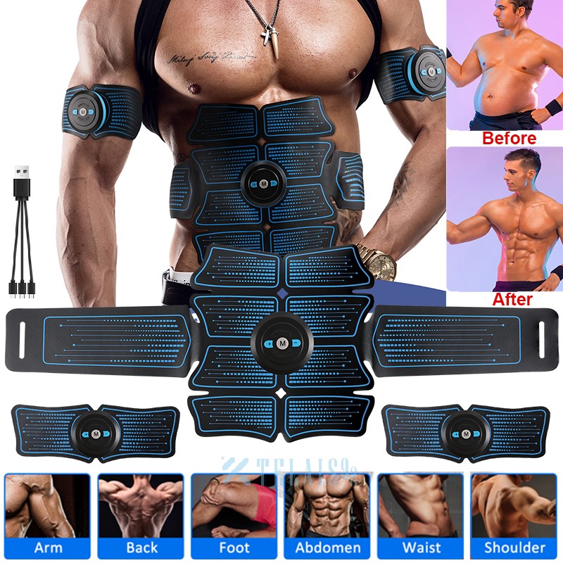 Muscle Stimulator EMS Ab Trainer Tens Unit Portable Stimulater Abs Massager Kit