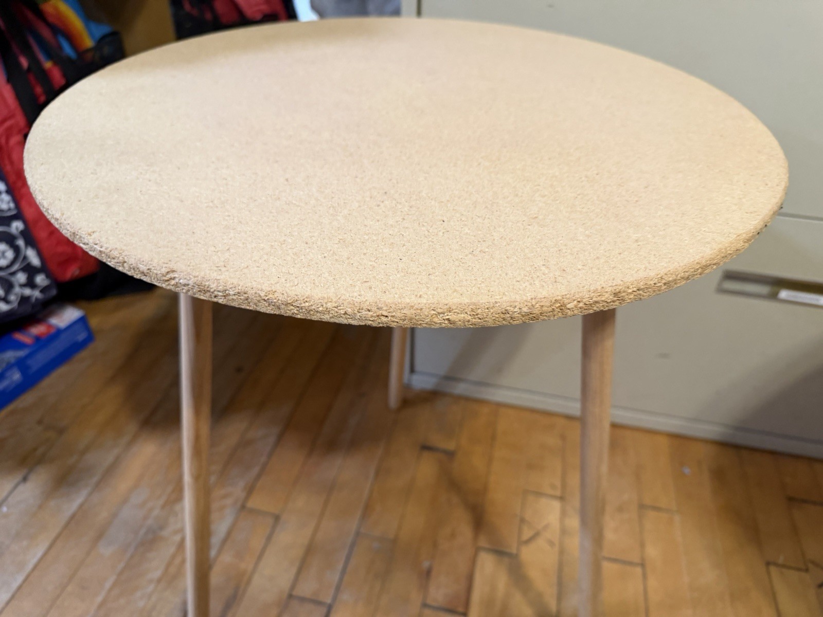 Mid-Century Modern Round Wooden Side Table