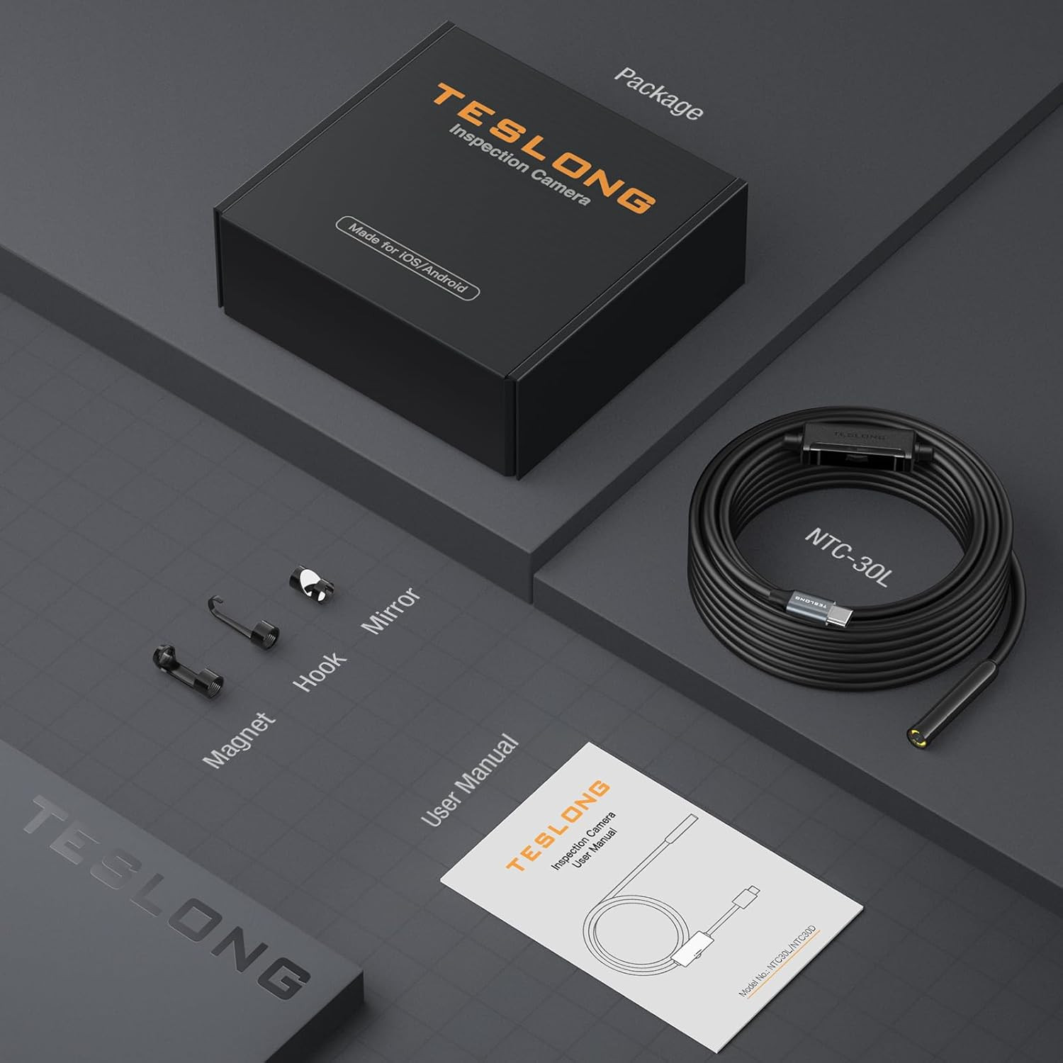 Teslong 50FT USB-C Borescope Camera with Light, Only Compatible with iPhone 15/1
