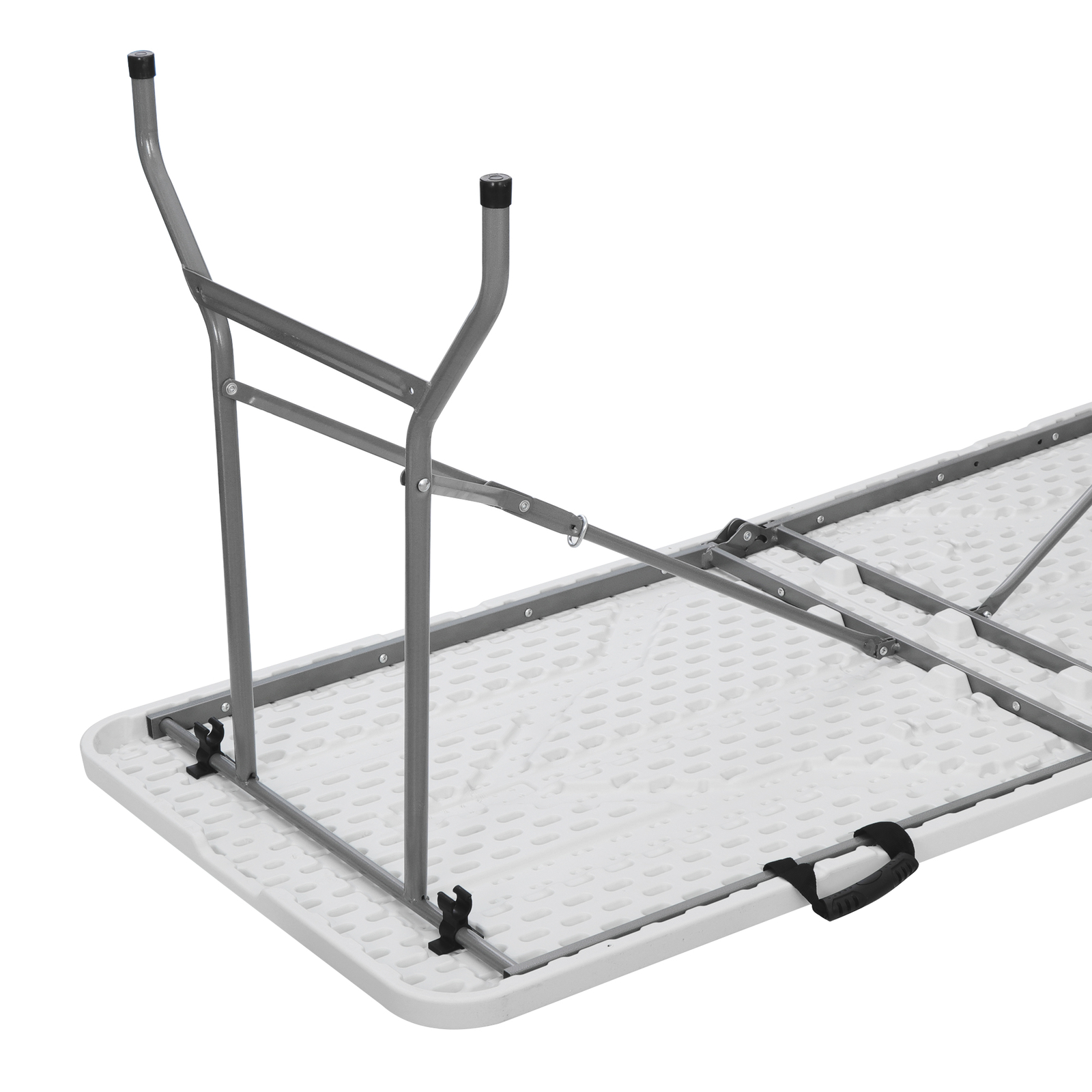 6' Plastic Table Fold-in-Half Picnic Utility Table w/ Handle Multipurpose White