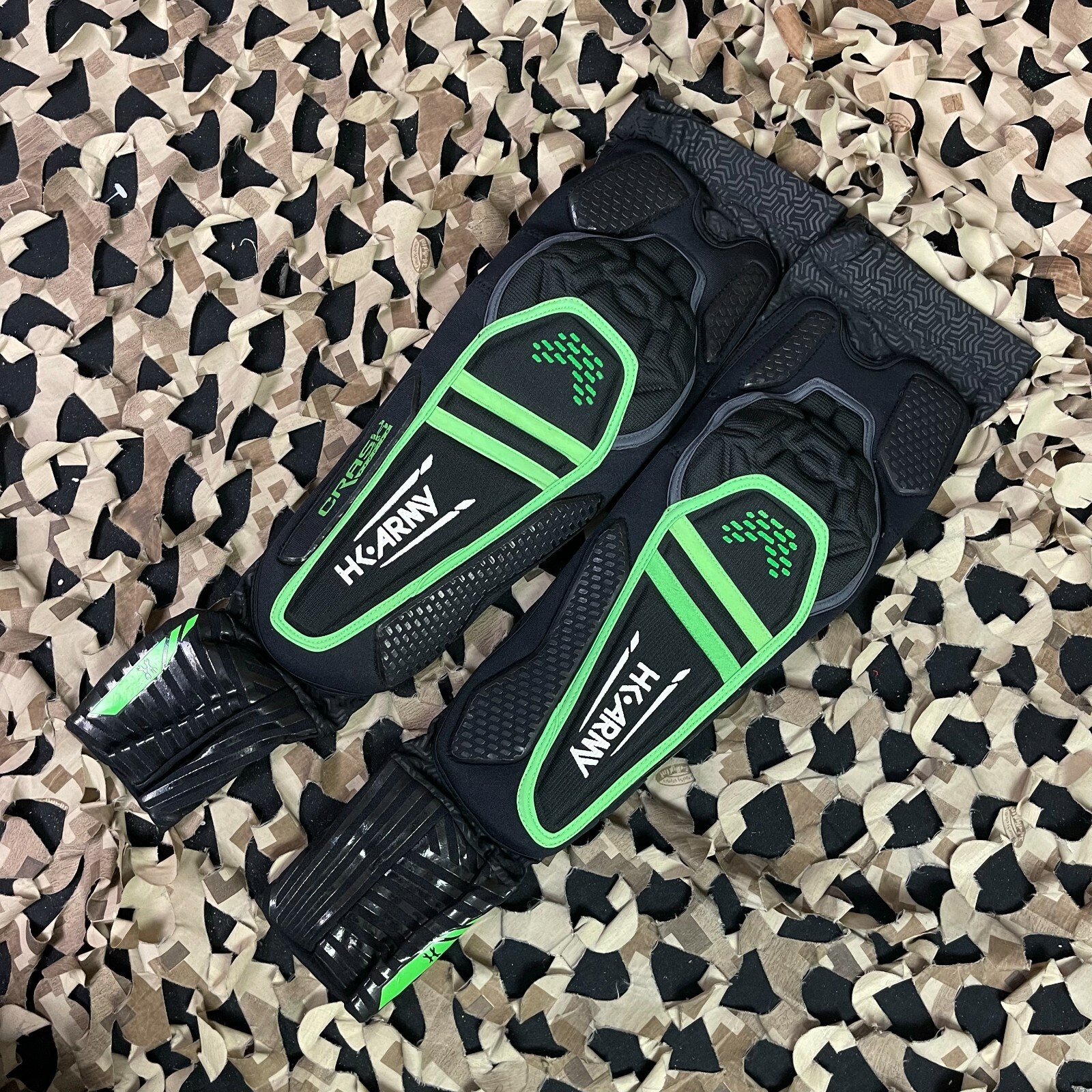 NEW HK Army Crash CTX Elbow Pads - Black/Green - X-Large