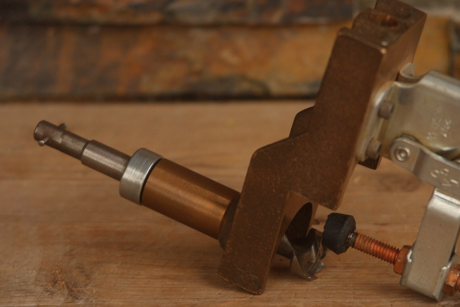 Vintage Brass Base Clamp Hole Hinge Jig Drilling Guide