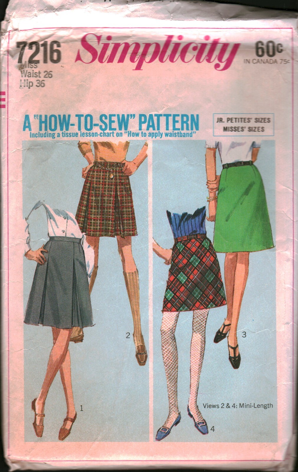7216 Vintage Simplicity SEWING Pattern Misses Skirts in Two Lengths How 2 Sew 26