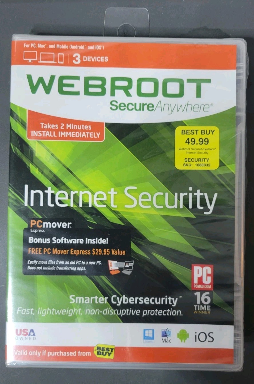 Webroot SecureAnywhere Internet Security - Full Version for Windows & Mac...
