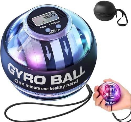 Torque Ball Hand Exerciser with Counter,Gyro Ball, Auto-Start Colorful Lighting