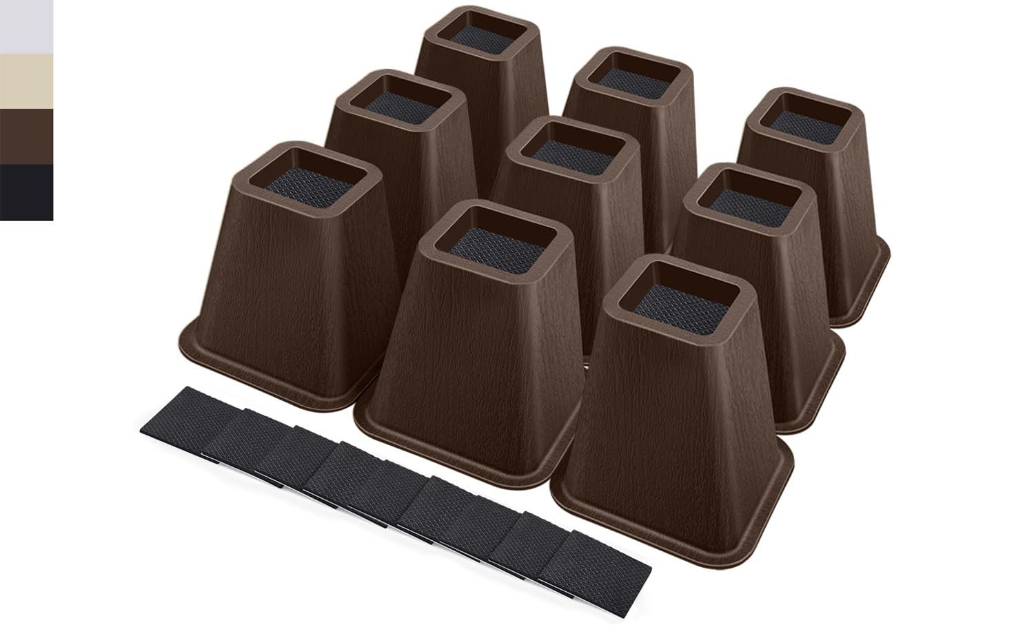 6 Inch Heavy Duty Bed Risers Furniture Lift For Desk Chair Sofa 9 Pack Brown
