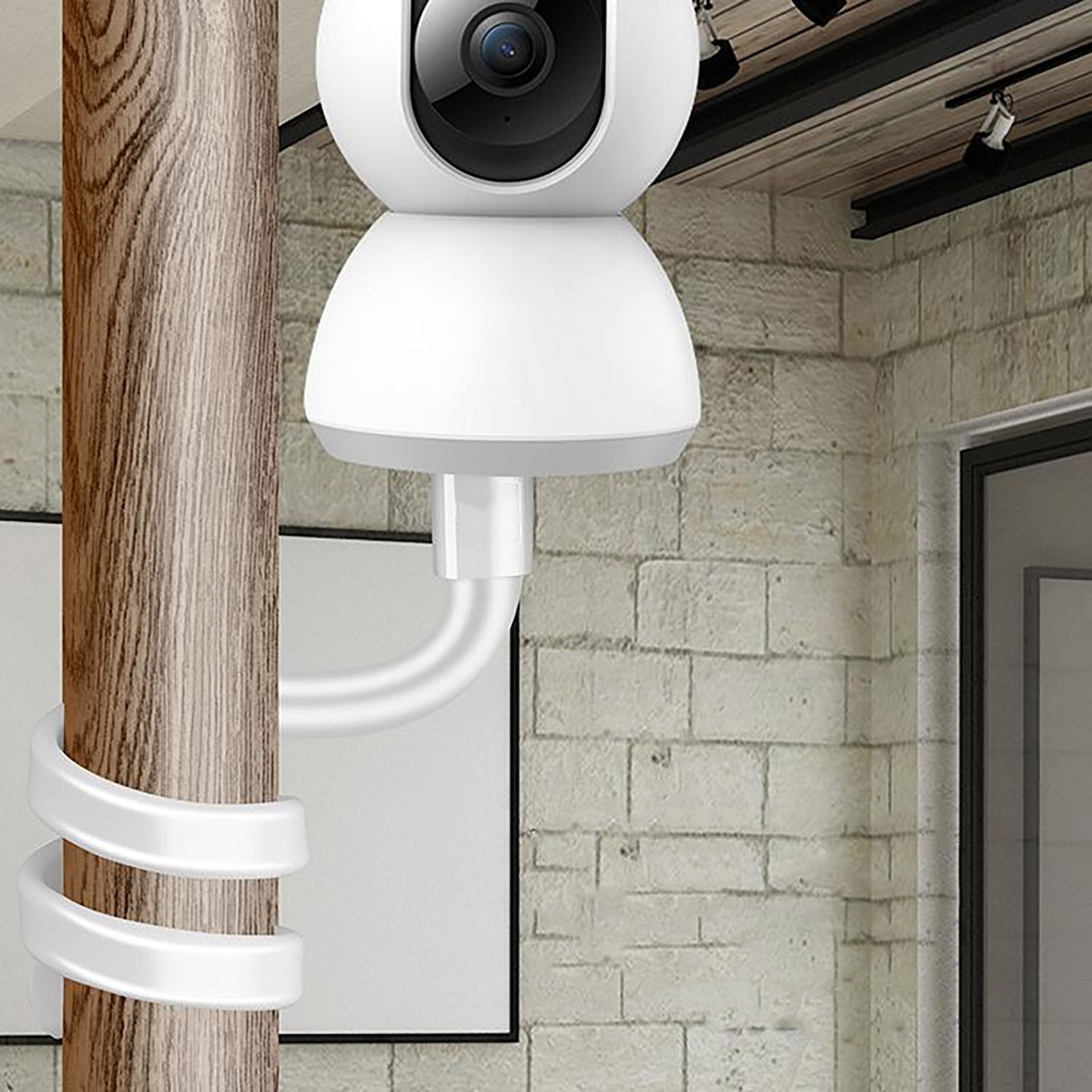1/4'' White Flexible Twist Mount Base Bracket Accessories For Security Camera