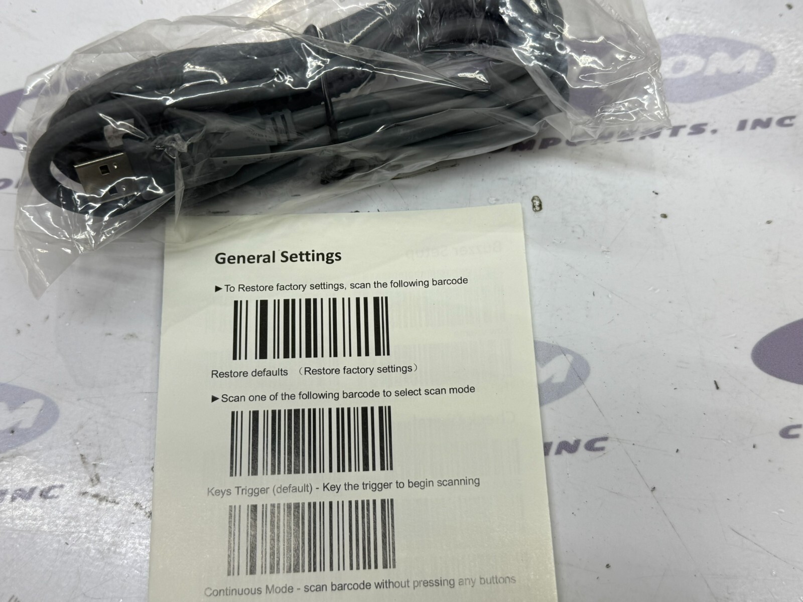 WoneNice Handheld USB Wired Barcode Scanner Black Model: WN3300