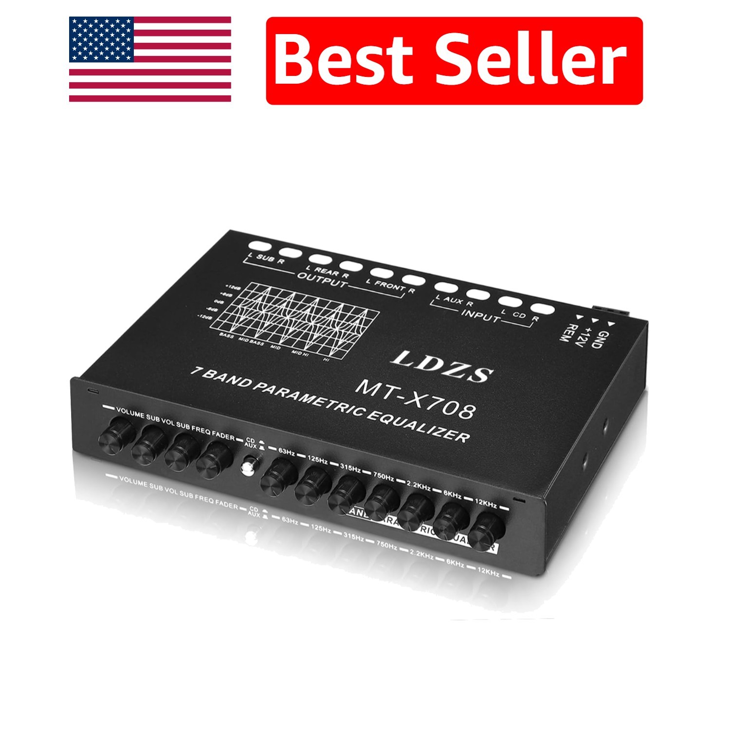 Car 7-Band Graphic Equalizer with 8V Output for Superior In-Car Audio Experience