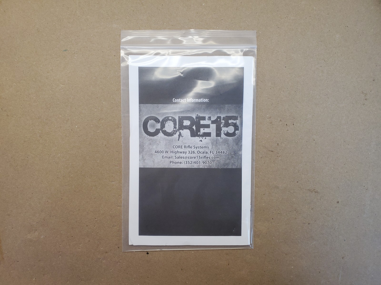 CORE15 BRAND INSTRUCTION MANUAL