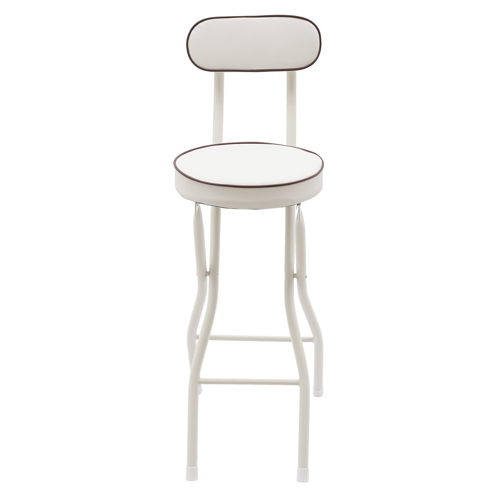 2 Pcs Folding Bar Stool with Backrest Tall Foldable Stool Chair Portable High...