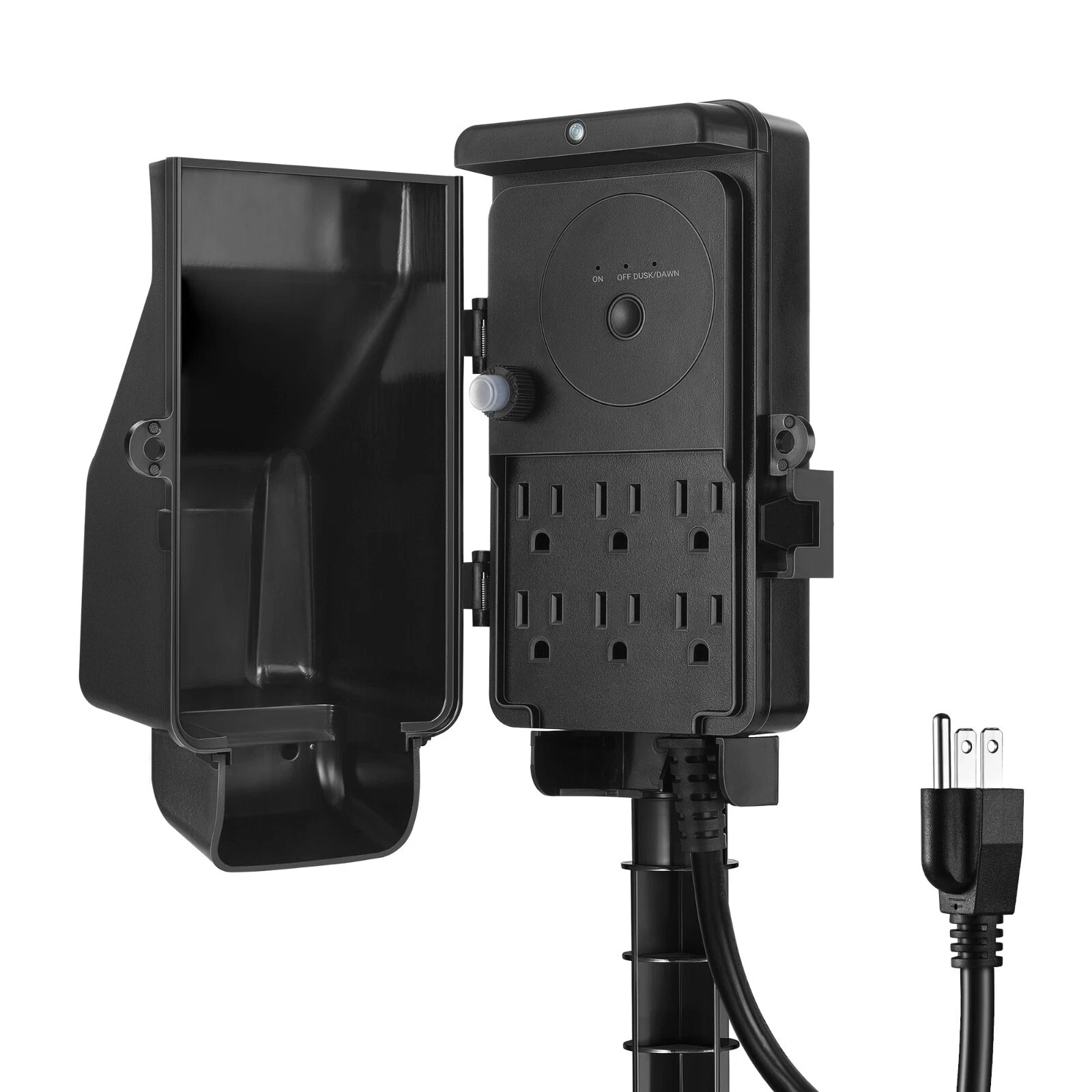 DEWENWIL Dusk to Dawn Outdoor Power Strip Stake Overload Protection 6FT 6 Outlet