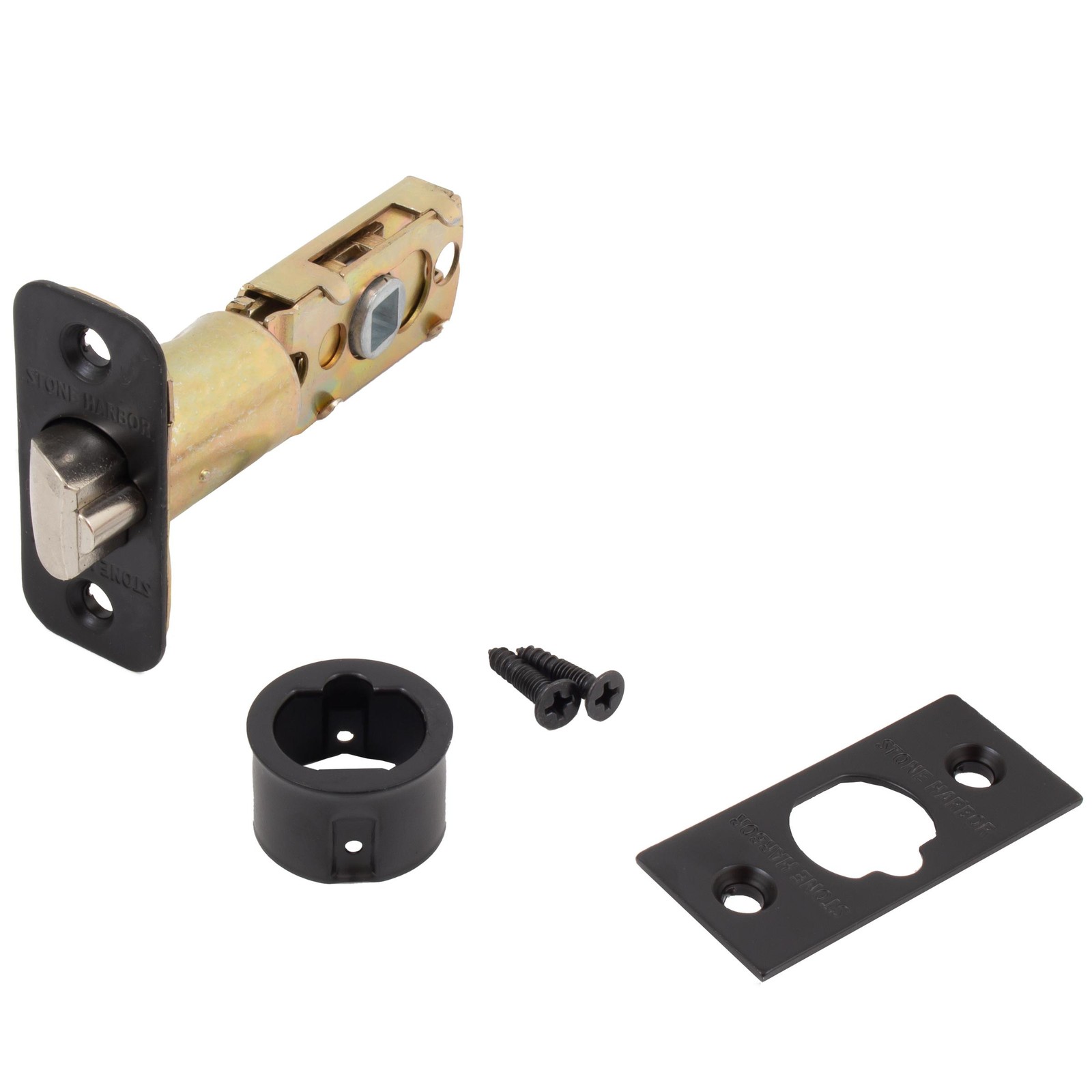 Zurich Door Lever with Round Rosette, Dummy (Non-Turning) Latch, Satin Nickel by