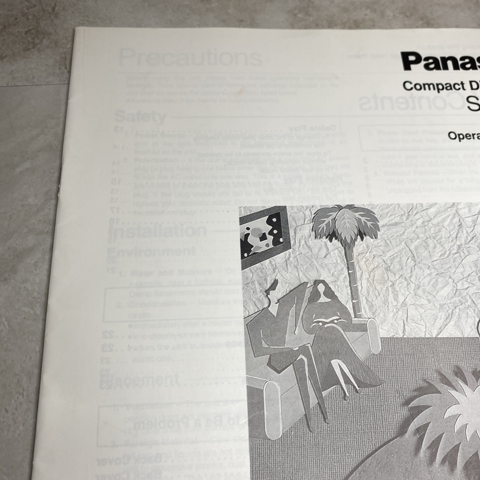 *Owners Manual Instructions Only* For Panasonic SL-PD347 Compact Disc Changer
