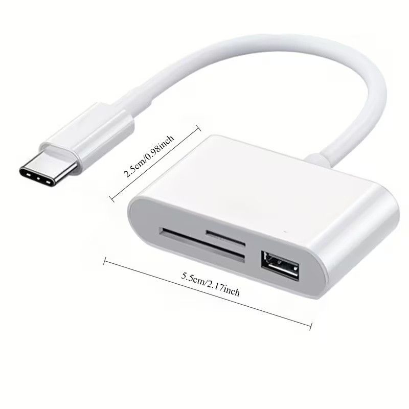 USB‑C 3‑in‑1 Multiport Hub – SD, MicroSD & USB Support