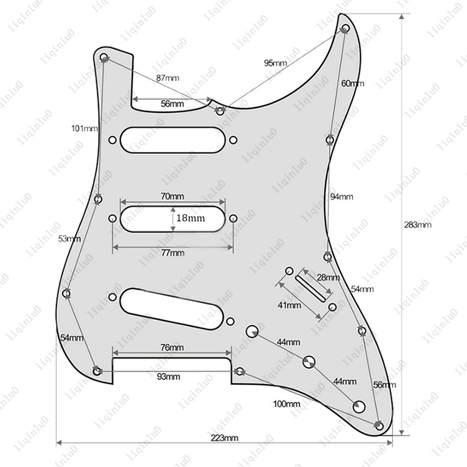 Prewired-Loaded SSS Pickguard Ceramic Pickups For Strat Beige&Pink