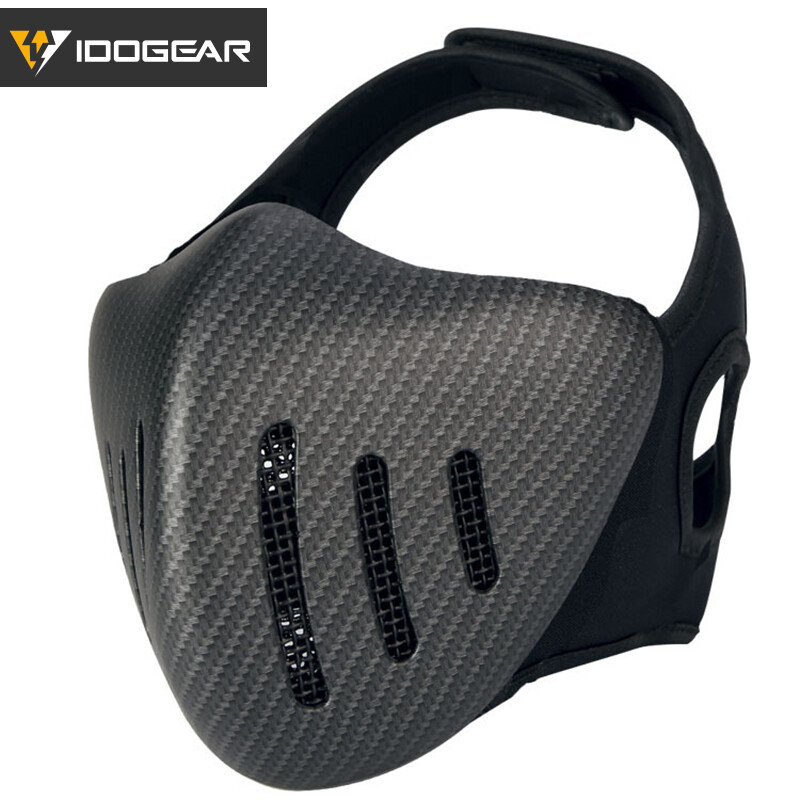 IDOGEAR Tactical Half Face Mask Mesh Airsoft Mask TPU Hunting Mask Camo Airsoft