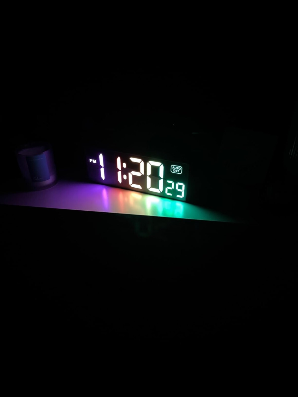 Digital Wall Clock Large Display, 10" Large LED Digital Wall Clock with RGB Co