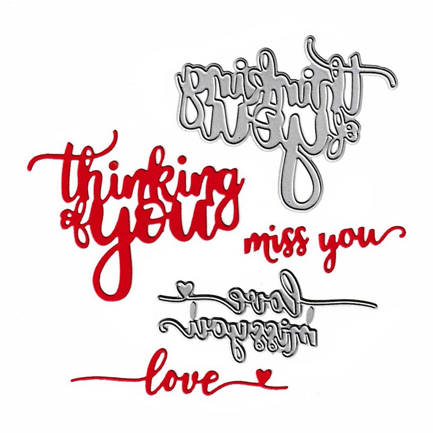 Thinking of You Cutting Dies, Love Miss You Words Die Cuts Metal Embossing St...