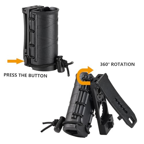 Tactical Flashlight Holder for Duty Belt, Rotatable Case fit 1"-1.2" Diameter