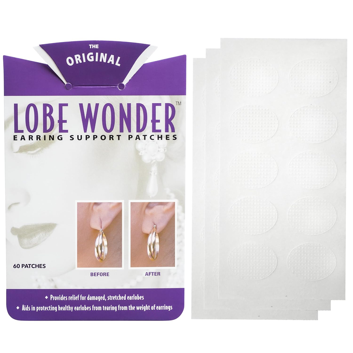 - the ORIGINAL Ear Lobe Support Patch for Pierced Ears - Eliminates the Look ...