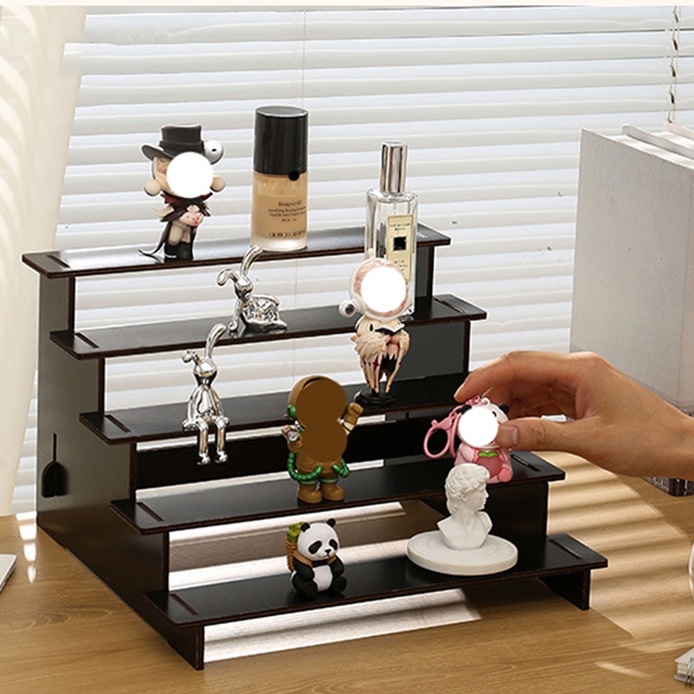 5 Tier Wooden Display Stand Tiered Cupcake Stand for Dessert, Perfume Organizer