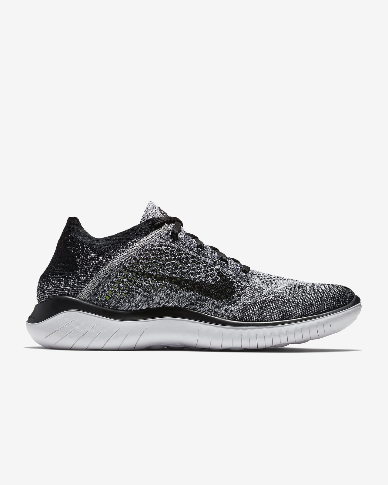 Nike Free RN 2018 FK Flyknit Oreo Grey White Black 942838-101 sz 7.5 Men's Run