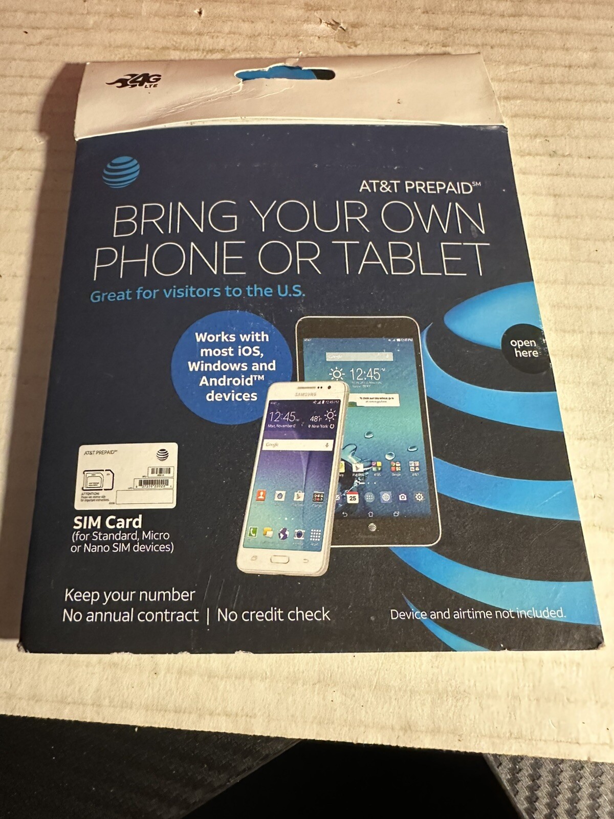 AT&T GoPhone SIM Card for Standard, Micro & Nano SIM Device DWK/153