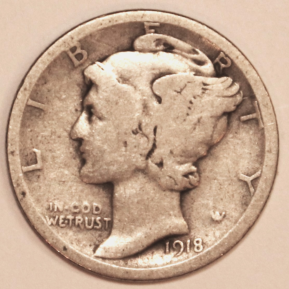 1918-D Mercury Dime - Very Good - #4171ED3