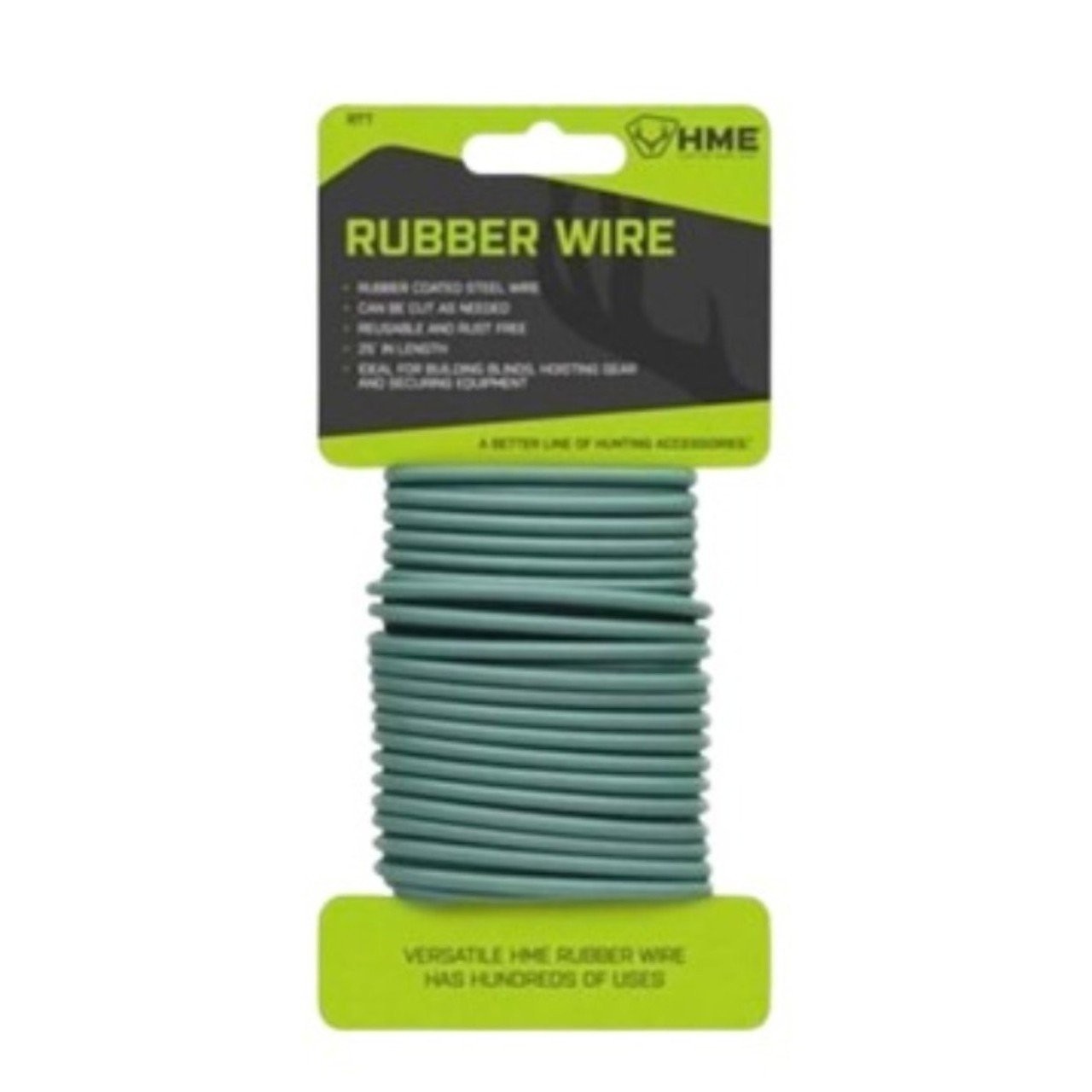 Hme Versatile Rubber Coated Steel Wire Twist Tie 25' Long Green - HMERTT