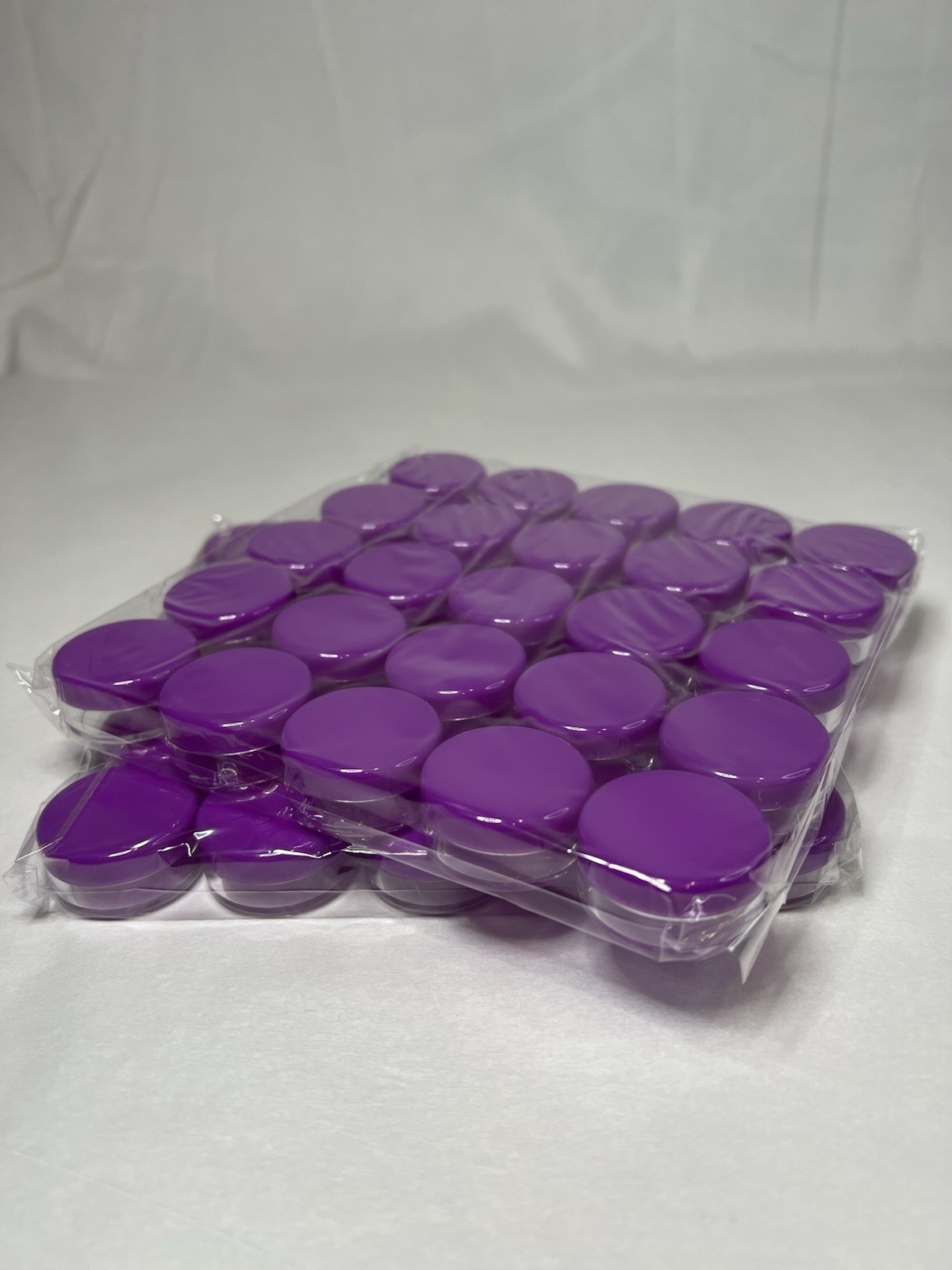 50 Piece 10G/10ML Round Clear Jar Purple Lids Jewelry Cream Make Up Beauticom