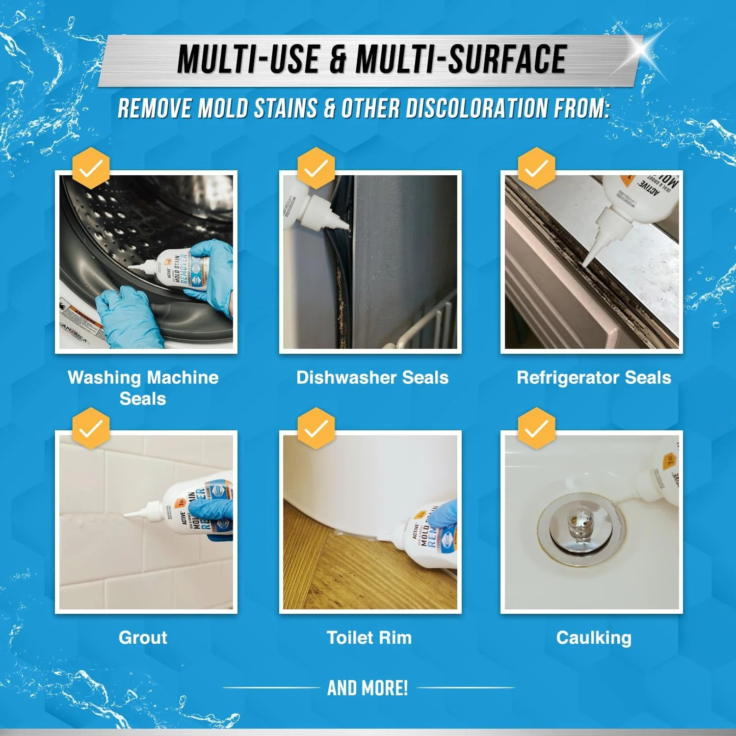 ACTIVE Mold Stain Remover Gel Cleaner Heavy Duty Stain Cleaner for Front Loader