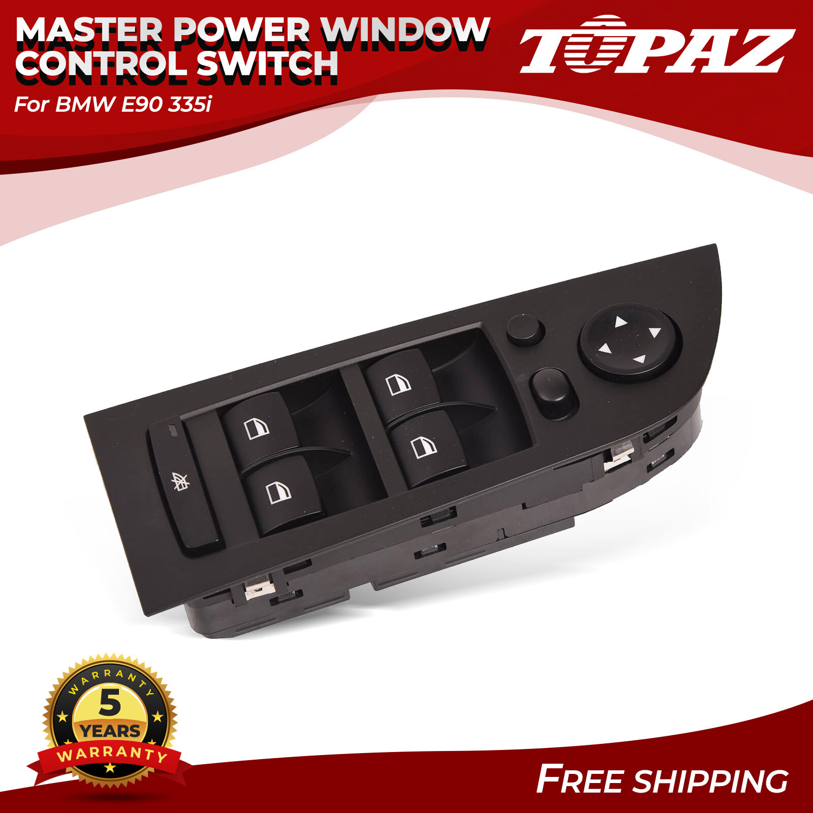 For BMW E90 335i 325i Front Left Master Power Window Control Switch 61319217332