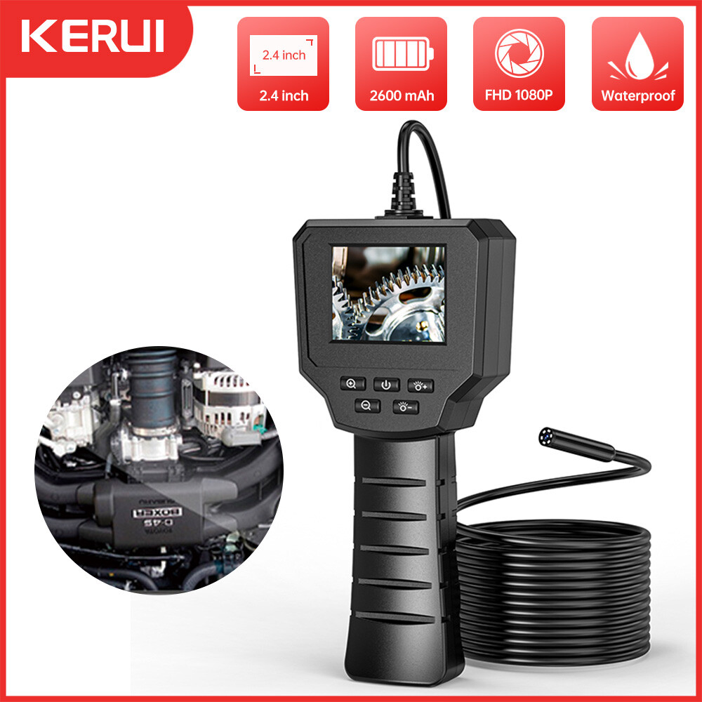 1M 1080P 6LED Borescope 2.4" Screen IP67 Waterproof Handheld Endoscope Camera