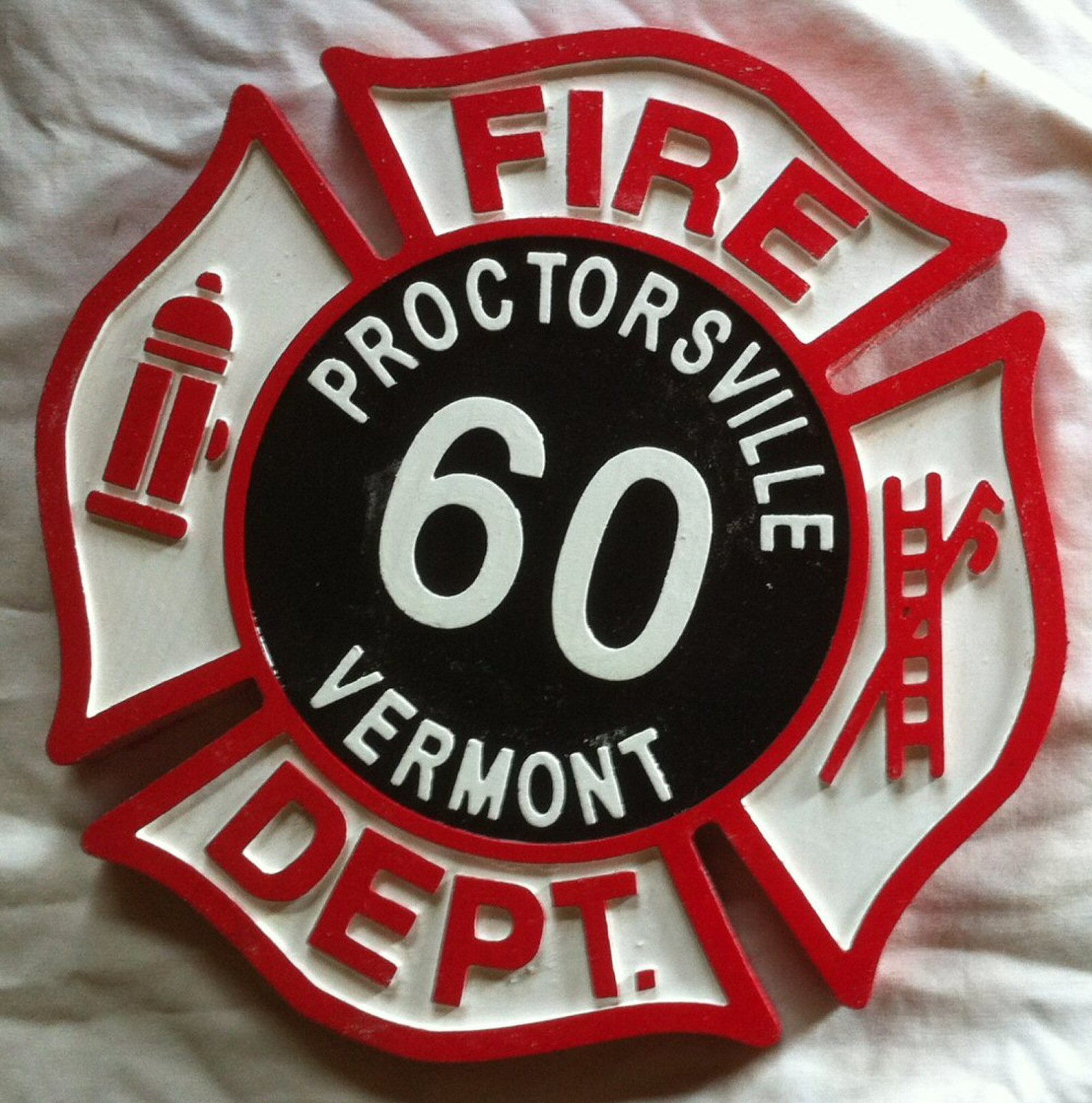 Fire Department Proctorsville 3D routed wood patch plaque EMS sign Custom