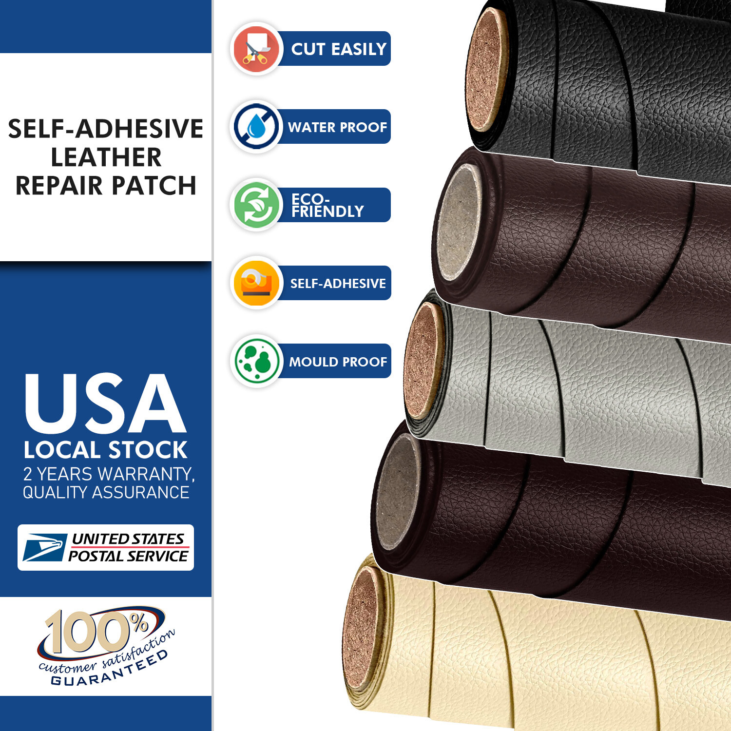 Self Adhesive Leather Repair Patch Couch Sofa Car Seat Chair Renovation Sticker