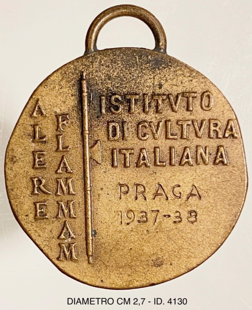 PRAGA CECOSLOVACCHIA ISTITUTO DI CULTURA ITALIANA 1937-1938 MED. REGNO D’ITALIA