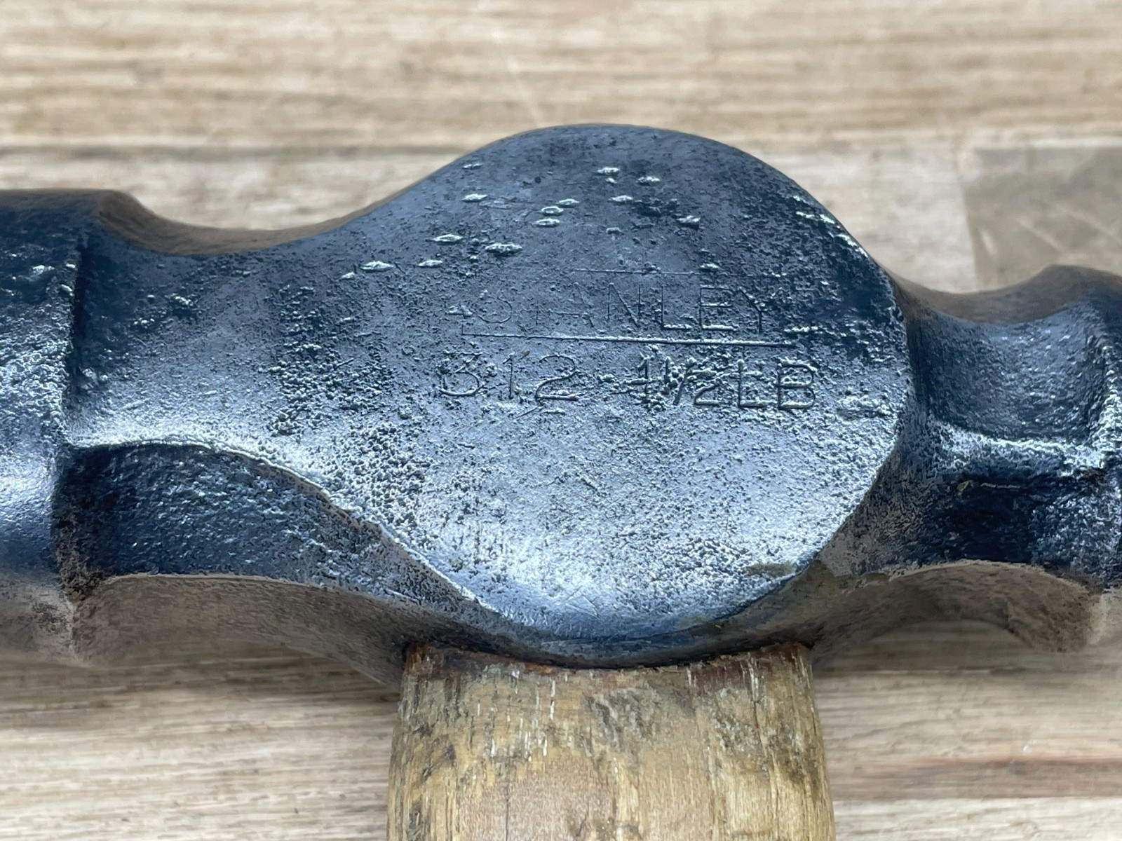 Vintage STANLEY 1-1/2lb Ball Pein Hammer Engineer Blacksmith Tool
