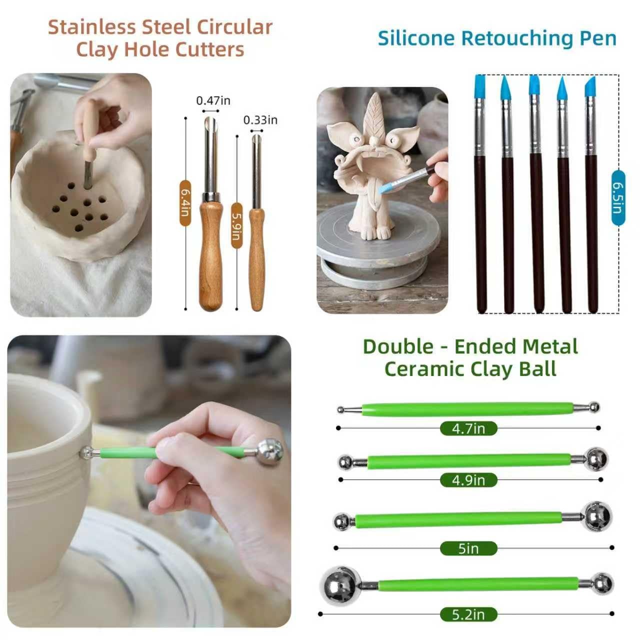 36 PCS Clay Sculpting Tools Kit Pottery Modeling Carving Set for Beginners