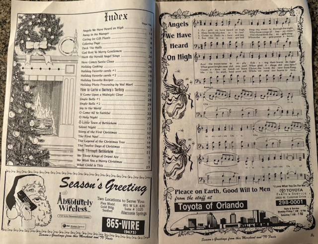Christmas Booklet from 1996