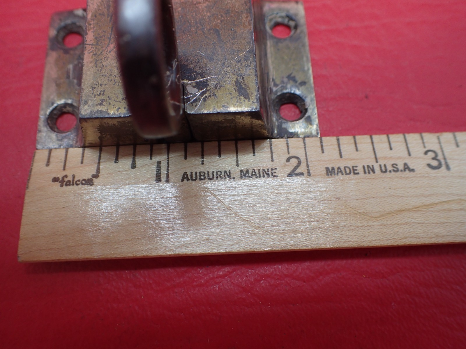 2 Antique Cabinet Cupboard Loop Slide Latch Latches Steel Brass Plate Hardware