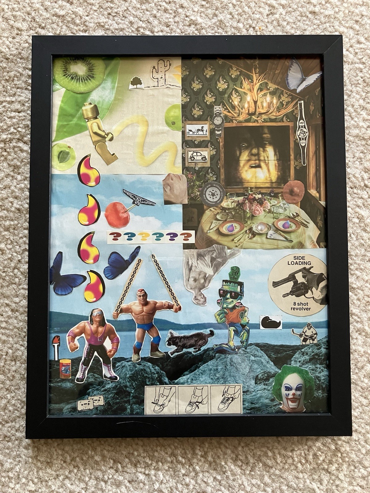 Original Collage Art By S. McCormick “New Dawn” Framed Signed 2024 WWE Bizarre