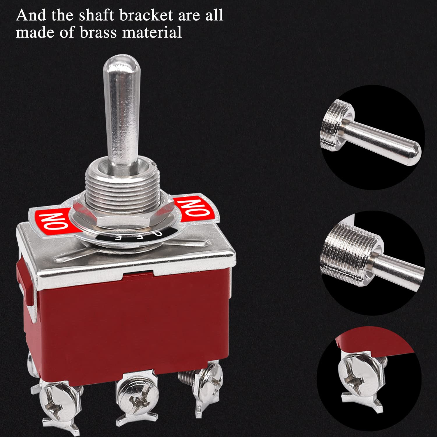 2Pcs Momentary Toggle Switch DPDT (On)-Off-(On) 6 Terminal 3 Position Toggle Swi