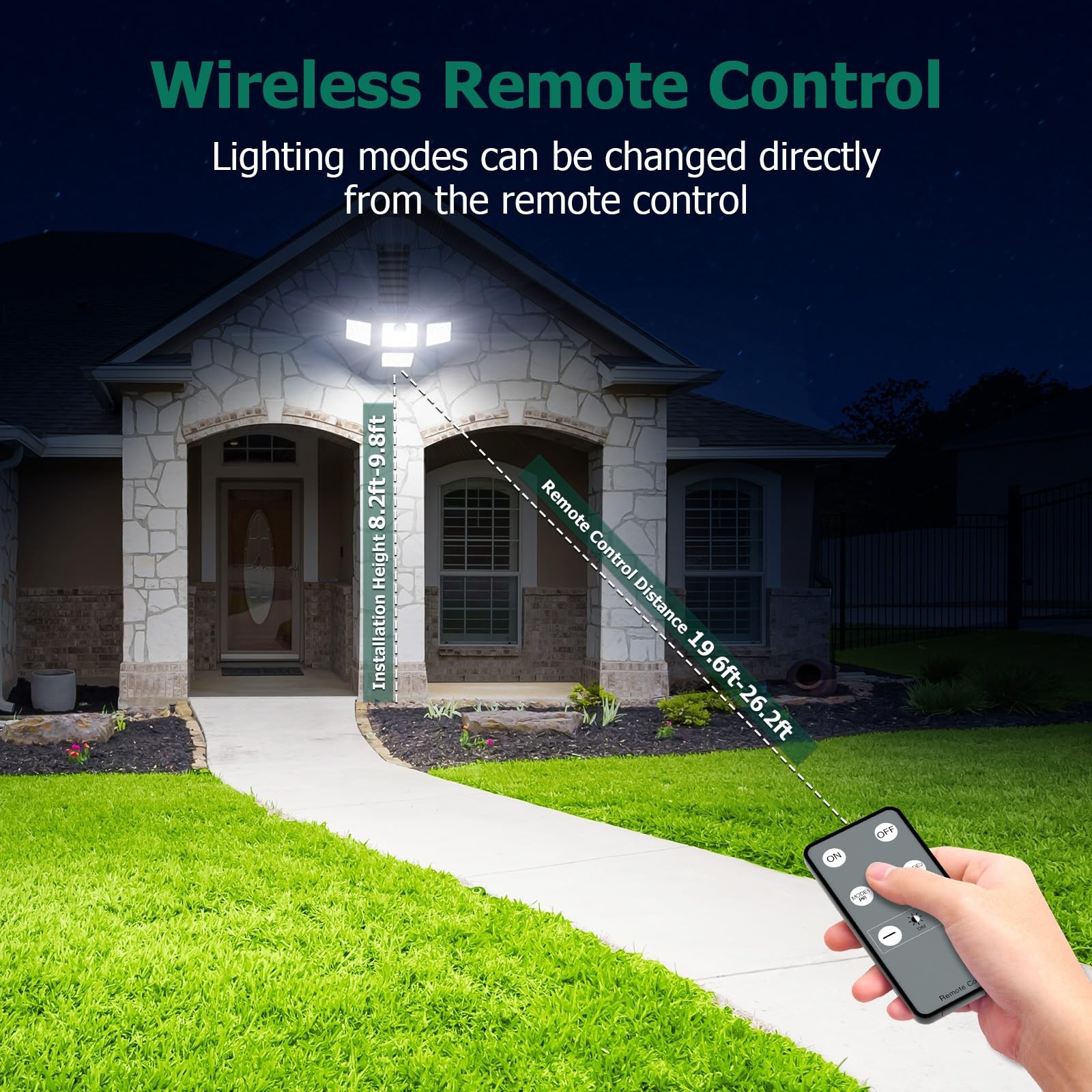 4500LM Solar Lights Outdoor, 4 Adjustable Heads Motion Sensor Lights, 3 Modes...