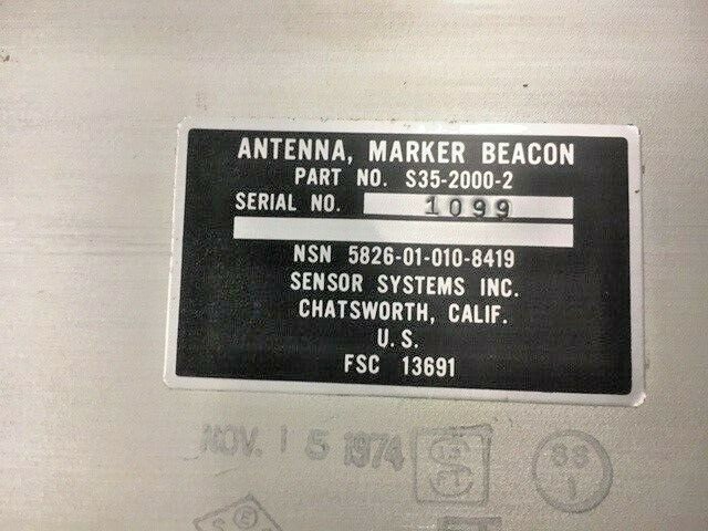 35S-2000-2 ANTENNA , MARKER BEACON AVIONICS NAV/COM