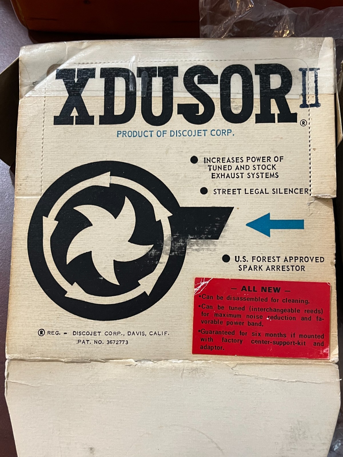 70s Vintage Discojet brand ZDUSOR II Spark Arrestor-NOS/MIB/Scarce