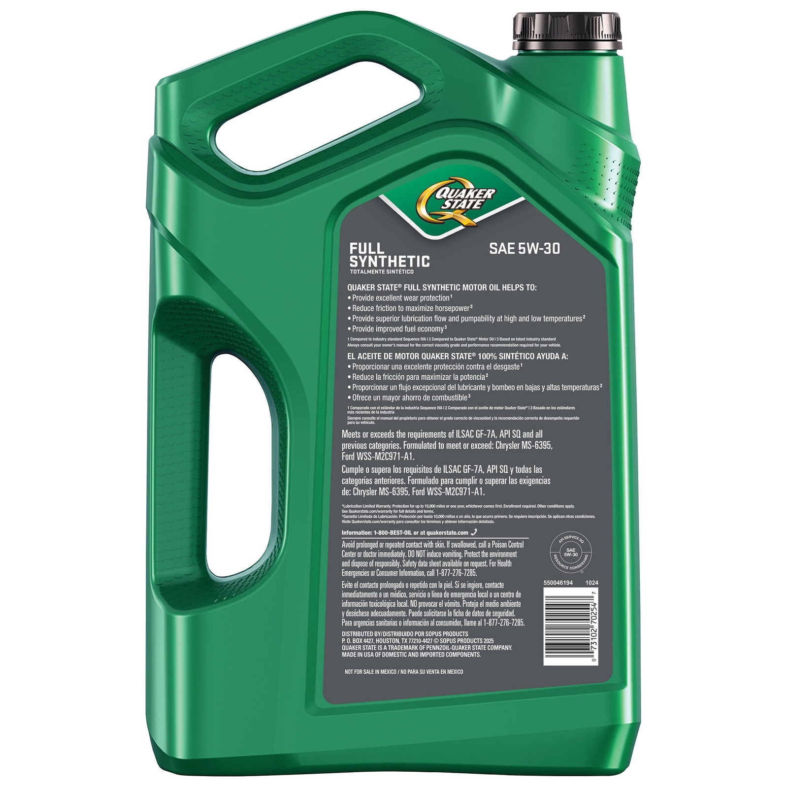 2 pack Full Synthetic 5W-30 Motor Oil 5-Quart