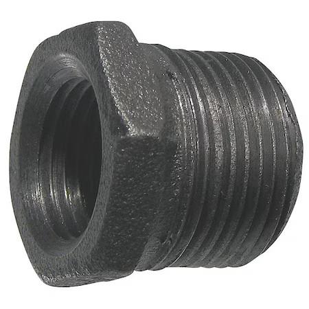 Hex Bushing Hex Bushing, 4" X 2" Pipe, Mnpt X Fnpt, Malleable Iron, Class 150,