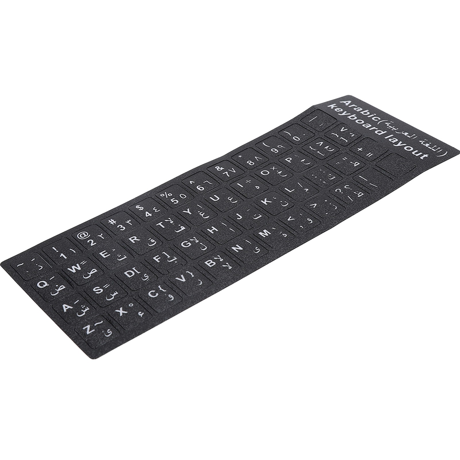 Hot Arabic Keyboard Sticker Waterproof White Letters Notebook Desktop PC